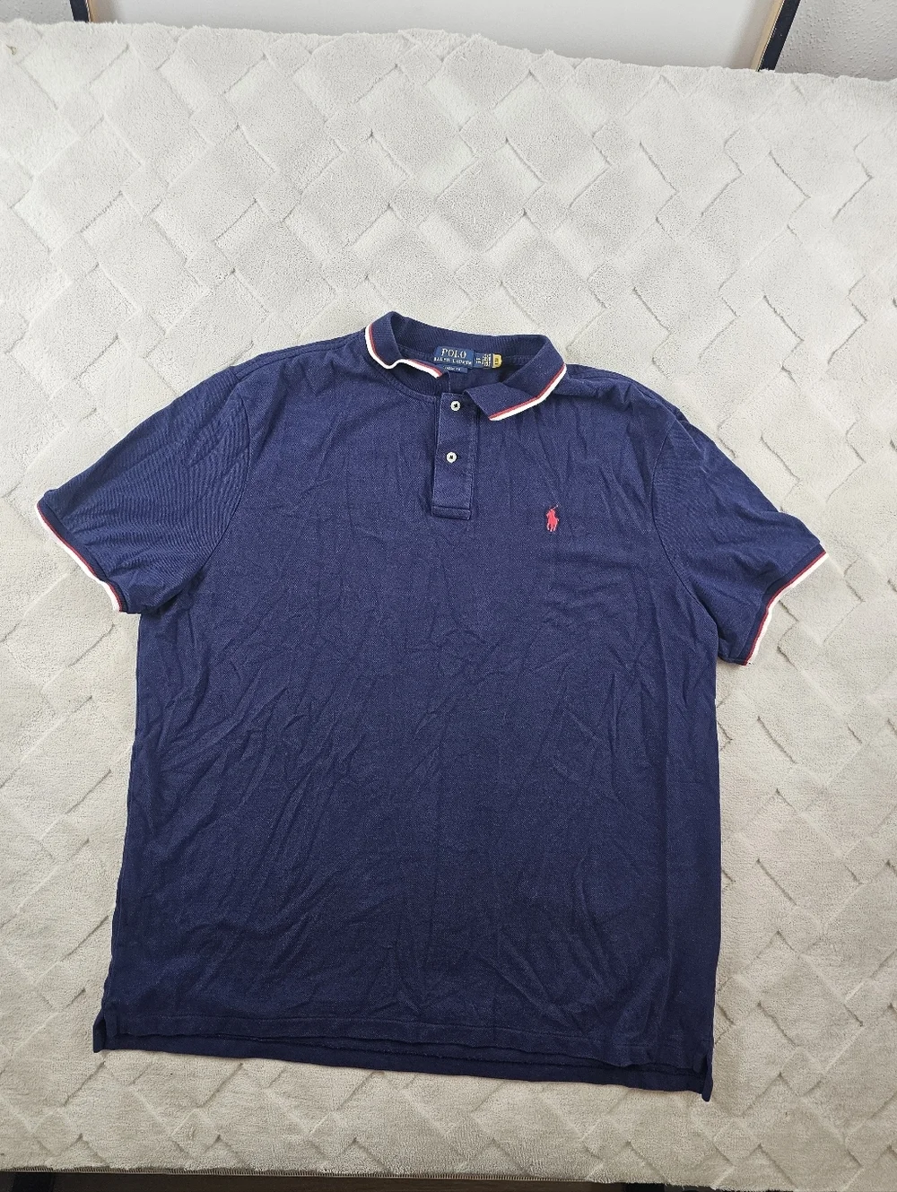 Polo Ralph Lauren Classic Fit Polo Shirt Mens 2XL Navy Blue Formal Preppy